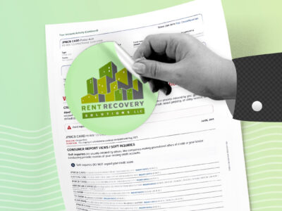 credit report showing rent recovery solutions collection account