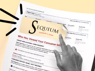 Credit report showing Sequium Asset Solutions collection account