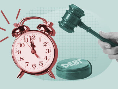 Clock representing statute of limitations on debt