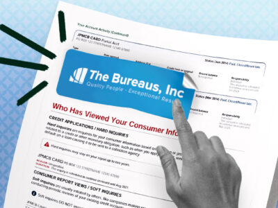 Credit report showing The Bureaus collection account