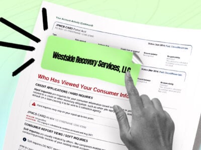 Credit report showing Westside Recovery Services, LLC collection account