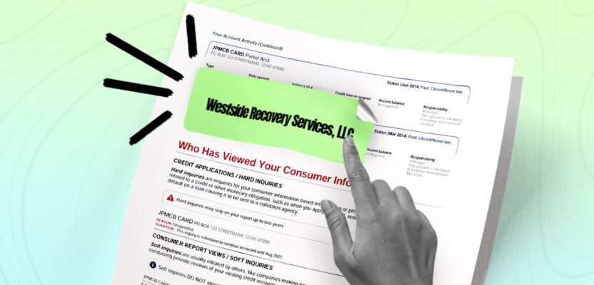 Credit report showing Westside Recovery Services, LLC collection account