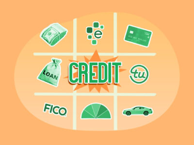 Icons depicting various types of credit on a grid representing what credit is