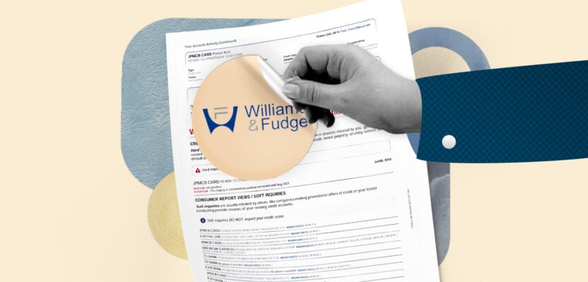 Credit report showing Williams & Fudge collection account