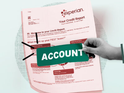 Account sticker being removed from a credit report