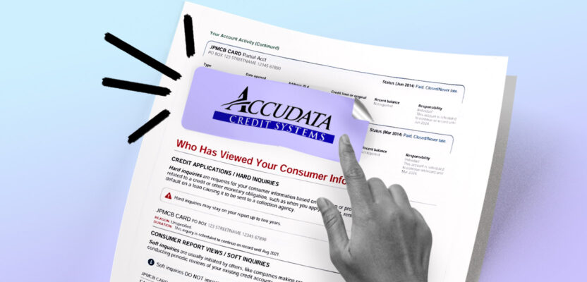 Credit report showing Accudata Credit Systems collection account