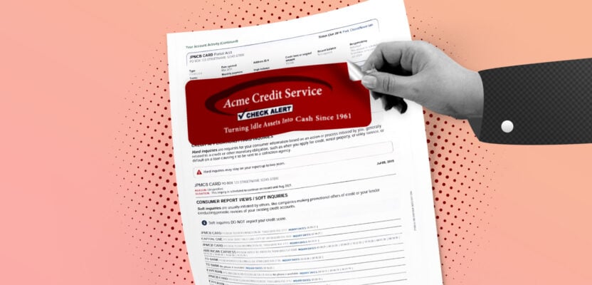 Credit report showing Acme Credit Service collection account