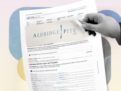 Credit report showing Aldridge Pite collection account