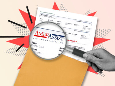 Credit report showing AmerAssist collection account