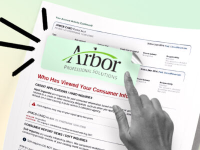 Credit report showing Arbor Professional Solutions collection account