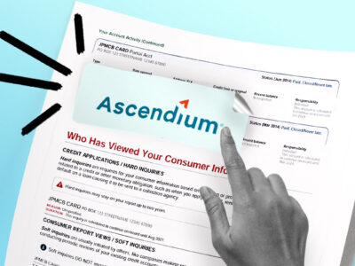 Credit report showing Ascendium collection account