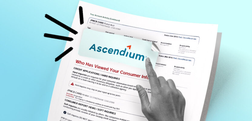 Credit report showing Ascendium collection account