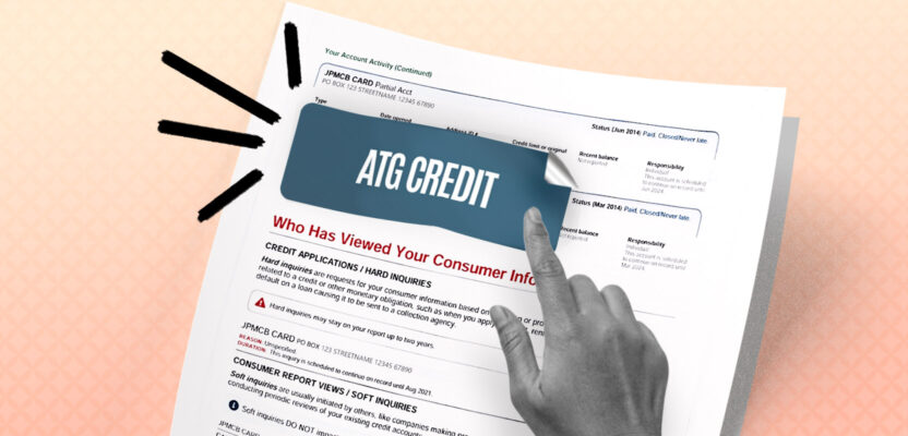 Credit report showing ATG Credit collection account