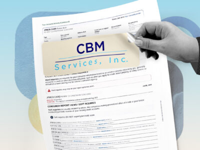 Credit report showing CBM Services collection account