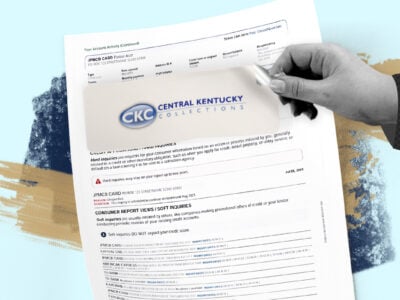 Credit report showing Central Kentucky Collections (CKC Pay) collection account