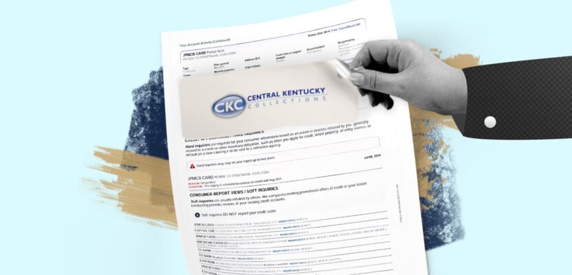 Credit report showing Central Kentucky Collections (CKC Pay) collection account