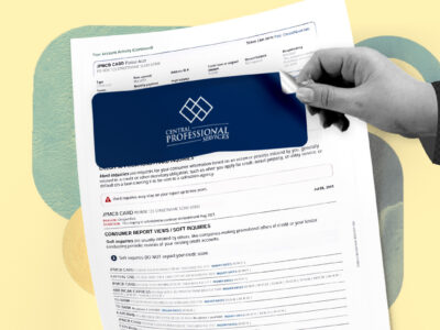 Credit report showing Central Professional Services collection account