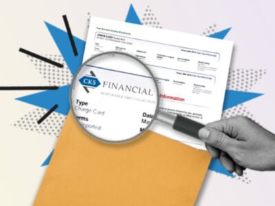 Credit report showing CKS Financial collection account