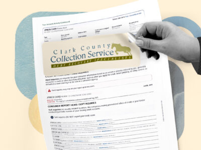 Credit report showing Clark County Collections collection account