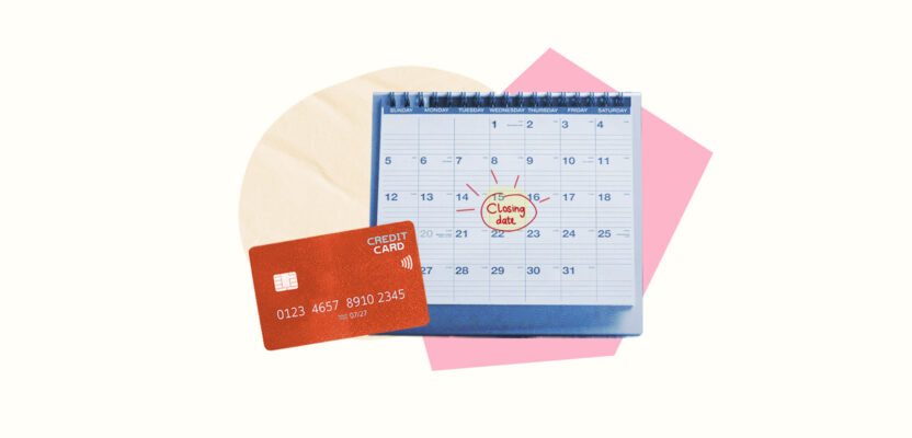 Calendar showing credit card closing date