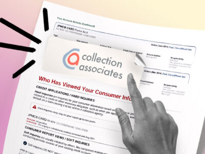 Credit report showing Collection Associates collection account