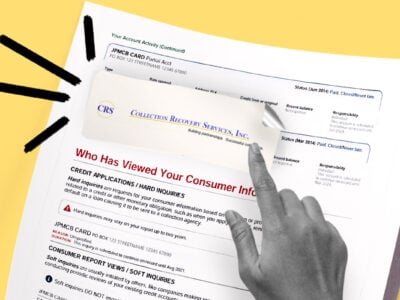 Credit report showing Collection Recovery Services collection account