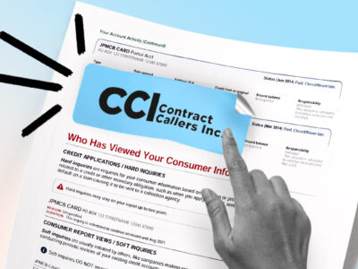 Credit report showing Contract Callers Inc. collection account