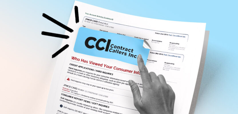 Credit report showing Contract Callers Inc. collection account