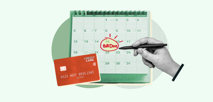 Calendar representing credit card billing cycle