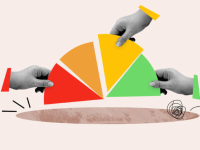 Credit score gauge being assembled