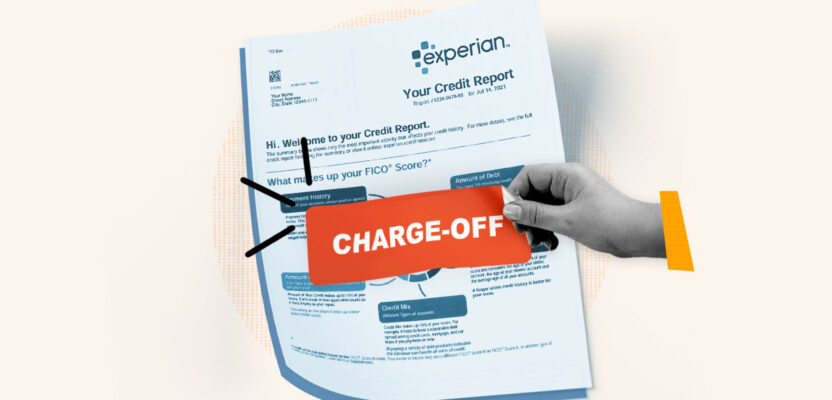 Credit report with charge-off being removed