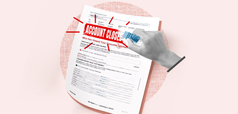 Closed account sticker being removed from credit report