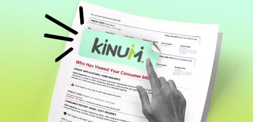 Credit report showing Kinum collection account