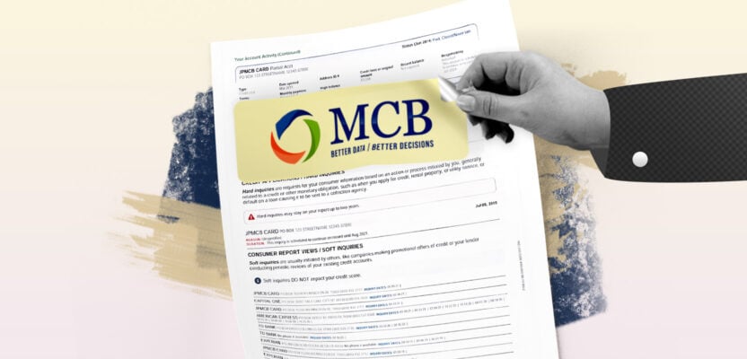 Credit report showing MCB Collection Service collection account