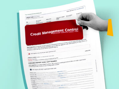 Credit report showing Credit Management Control collection account