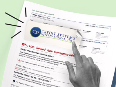 Credit report showing Credit Systems International collection account