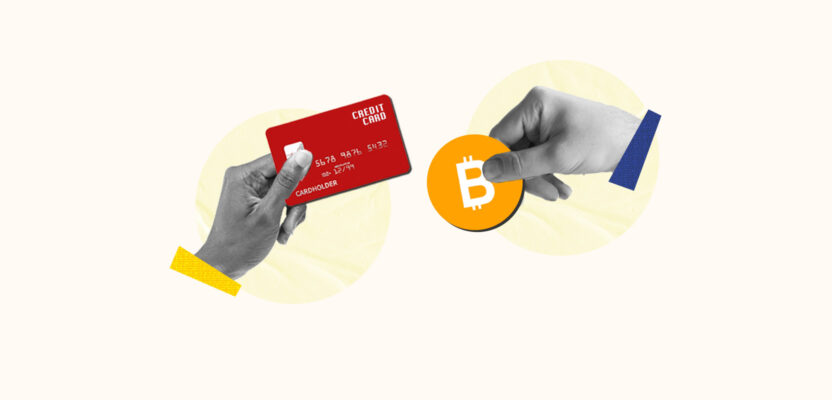 Bitcoin being purchased with a credit card